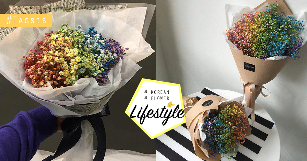 韓國超人氣「彩虹乾燥花」，這是最唯美夢幻的花束~聽說收花者可以實現各種願望哦！